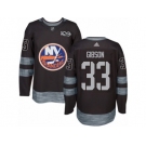 Men's Adidas New York Islanders #33 Christopher Gibson Authentic Black 1917-2017 100th Anniversary NHL Jersey