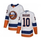 Men's Islanders #10 Derek Brassard White Road Authentic Stitched Hockey Jersey