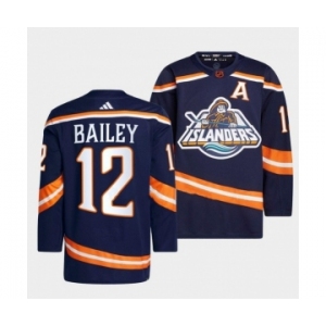 Men's New York Islanders #12 Josh Bailey 2022 Navy Reverse Retro 2.0 Stitched Jersey