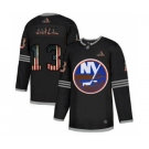 Men's New York Islanders #13 Mathew Barzal Black USA Flag Limited Hockey Jersey