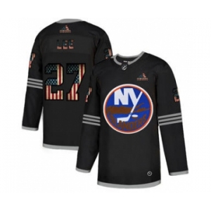 Men's New York Islanders #27 Anders Lee Black USA Flag Limited Hockey Jersey