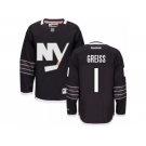 Men's Reebok New York Islanders #1 Thomas Greiss Authentic Black Third NHL Jersey