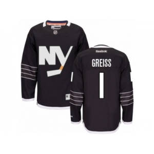 Men's Reebok New York Islanders #1 Thomas Greiss Authentic Black Third NHL Jersey