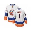 Men's Reebok New York Islanders #1 Thomas Greiss Authentic White Away NHL Jersey