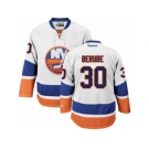 Men's Reebok New York Islanders #30 Jean-Francois Berube Authentic White Away NHL Jersey