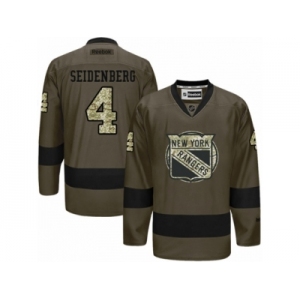 Men's Reebok New York Islanders #4 Dennis Seidenberg Authentic Green Salute to Service NHL Jersey