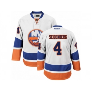 Men's Reebok New York Islanders #4 Dennis Seidenberg Authentic White Away NHL Jersey