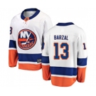 New York Islanders #13 Mathew Barzal Fanatics Branded White Away Breakaway NHL Jersey