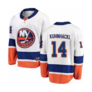 New York Islanders #14 Tom Kuhnhackl Fanatics Branded White Away Breakaway NHL Jersey