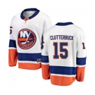 New York Islanders #15 Cal Clutterbuck Fanatics Branded White Away Breakaway NHL Jersey