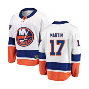 New York Islanders #17 Matt Martin Fanatics Branded White Away Breakaway NHL Jersey