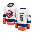 New York Islanders #5 Denis Potvin Fanatics Branded White Away Breakaway NHL Jersey