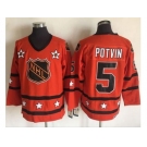 New York Islanders #5 Denis Potvin Orange All Star CCM Throwback Stitched NHL Jersey