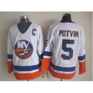 nhl jerseys new york islanders #5 potvin white[patch C]