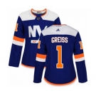 Women Adidas New York Islanders #1 Thomas Greiss Authentic Blue Alternate NHL Jersey