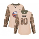 Women Adidas New York Islanders #10 Alan Quine Authentic Camo Veterans Day Practice NHL Jersey