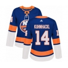 Women Adidas New York Islanders #14 Tom Kuhnhackl Authentic Royal Blue Home NHL Jersey