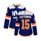 Women Adidas New York Islanders #15 Cal Clutterbuck Authentic Blue Alternate NHL Jersey