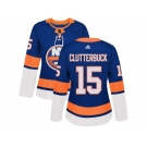 Women Adidas New York Islanders #15 Cal Clutterbuck Royal Blue Home Authentic Stitched NHL Jersey