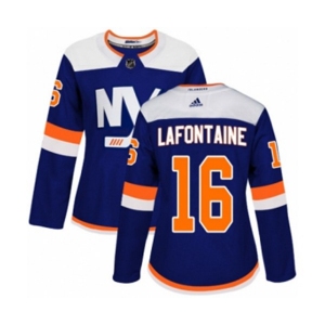 Women Adidas New York Islanders #16 Pat LaFontaine Authentic Blue Alternate NHL Jersey