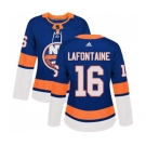 Women Adidas New York Islanders #16 Pat LaFontaine Authentic Royal Blue Home NHL Jersey