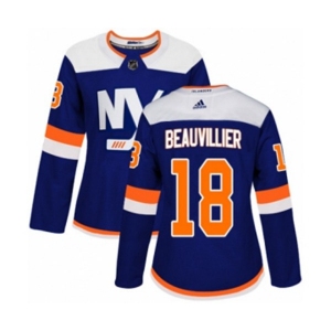 Women Adidas New York Islanders #18 Anthony Beauvillier Premier Blue Alternate NHL Jersey