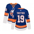 Women Adidas New York Islanders #19 Bryan Trottier Authentic Royal Blue Home NHL Jersey