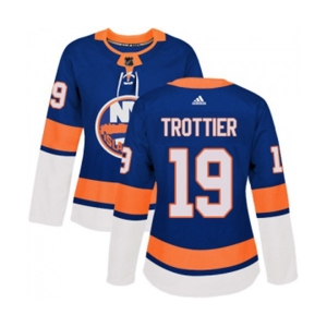 Women Adidas New York Islanders #19 Bryan Trottier Authentic Royal Blue Home NHL Jersey