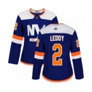 Women Adidas New York Islanders #2 Nick Leddy Premier Blue Alternate NHL Jersey