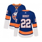 Women Adidas New York Islanders #22 Mike Bossy Authentic Royal Blue Home NHL Jersey