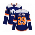 Women Adidas New York Islanders #29 Brock Nelson Authentic Blue Alternate NHL Jersey