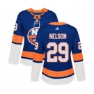 Women Adidas New York Islanders #29 Brock Nelson Premier Royal Blue Home NHL Jersey