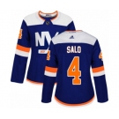 Women Adidas New York Islanders #4 Robin Salo Premier Blue Alternate NHL Jersey