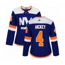 Women Adidas New York Islanders #4 Thomas Hickey Authentic Blue Alternate NHL Jersey