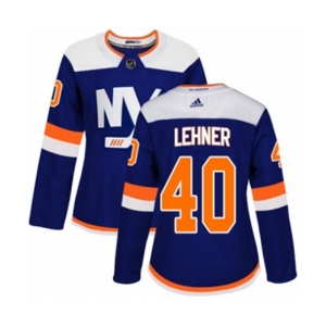 Women Adidas New York Islanders #40 Robin Lehner Authentic Blue Alternate NHL Jersey