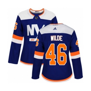 Women Adidas New York Islanders #46 Bode Wilde Premier Blue Alternate NHL Jersey