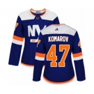 Women Adidas New York Islanders #47 Leo Komarov Authentic Blue Alternate NHL Jersey