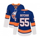 Women Adidas New York Islanders #55 Johnny Boychuk Premier Royal Blue Home NHL Jersey