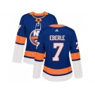 Women Adidas New York Islanders #7 Jordan Eberle Royal Blue Home Authentic Stitched NHL Jersey