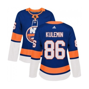 Women Adidas New York Islanders #86 Nikolay Kulemin Premier Royal Blue Home NHL Jersey