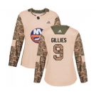 Women Adidas New York Islanders #9 Clark Gillies Authentic Camo Veterans Day Practice NHL Jersey