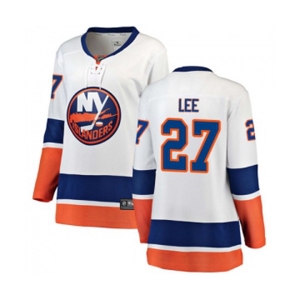 Women New York Islanders #27 Anders Lee Fanatics Branded White Away Breakaway NHL Jersey