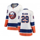 Women New York Islanders #29 Brock Nelson Fanatics Branded White Away Breakaway NHL Jersey