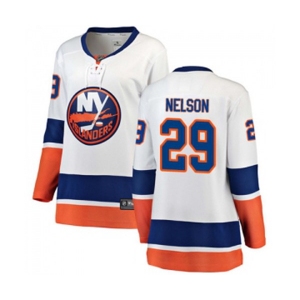 Women New York Islanders #29 Brock Nelson Fanatics Branded White Away Breakaway NHL Jersey