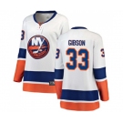 Women New York Islanders #33 Christopher Gibson Fanatics Branded White Away Breakaway NHL Jersey