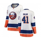 Women New York Islanders #41 Jaroslav Halak Fanatics Branded White Away Breakaway NHL Jersey