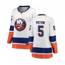 Women New York Islanders #5 Denis Potvin Fanatics Branded White Away Breakaway NHL Jersey