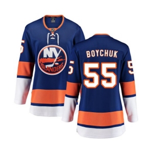 Women New York Islanders #55 Johnny Boychuk Fanatics Branded Royal Blue Home Breakaway NHL Jersey