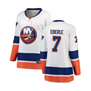 Women New York Islanders #7 Jordan Eberle Fanatics Branded White Away Breakaway NHL Jersey