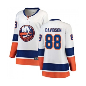 Women New York Islanders #88 Brandon Davidson Fanatics Branded White Away Breakaway NHL Jersey